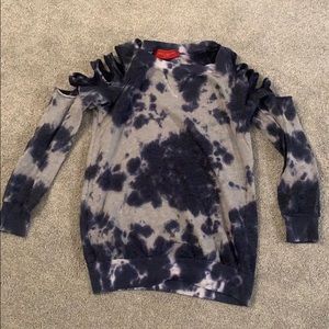 Akira chicago tie dye top with cutouts